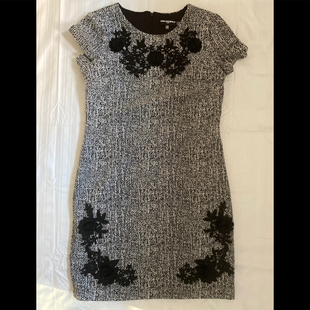 Karl Lagerfeld Shift Dress with 4D Flowers